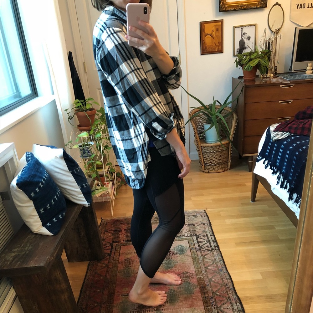 Plaid Madewell high low tunic